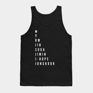 BTS (Bangtan Sonyeondan) Names Tank Top